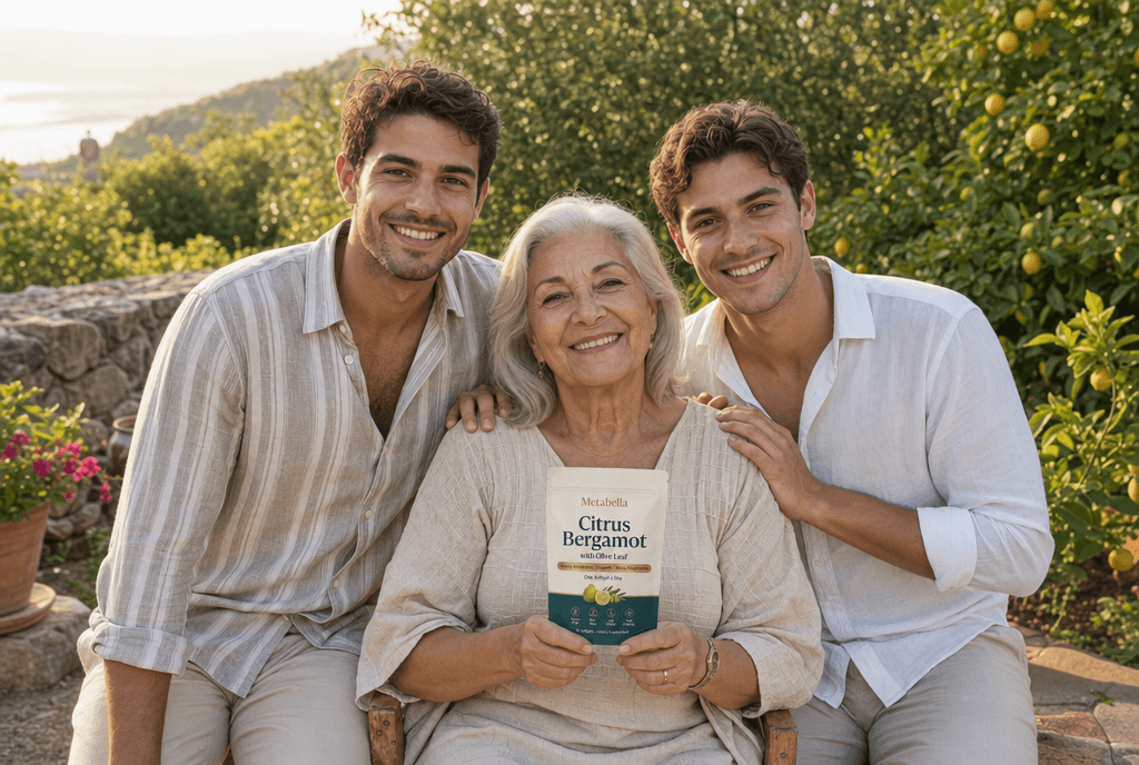 Vincenzo and Francesco with their grandmother in Calabria