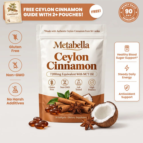 Metabella Ceylon Cinnamon pouch with the free True Cinnamon guide e-book